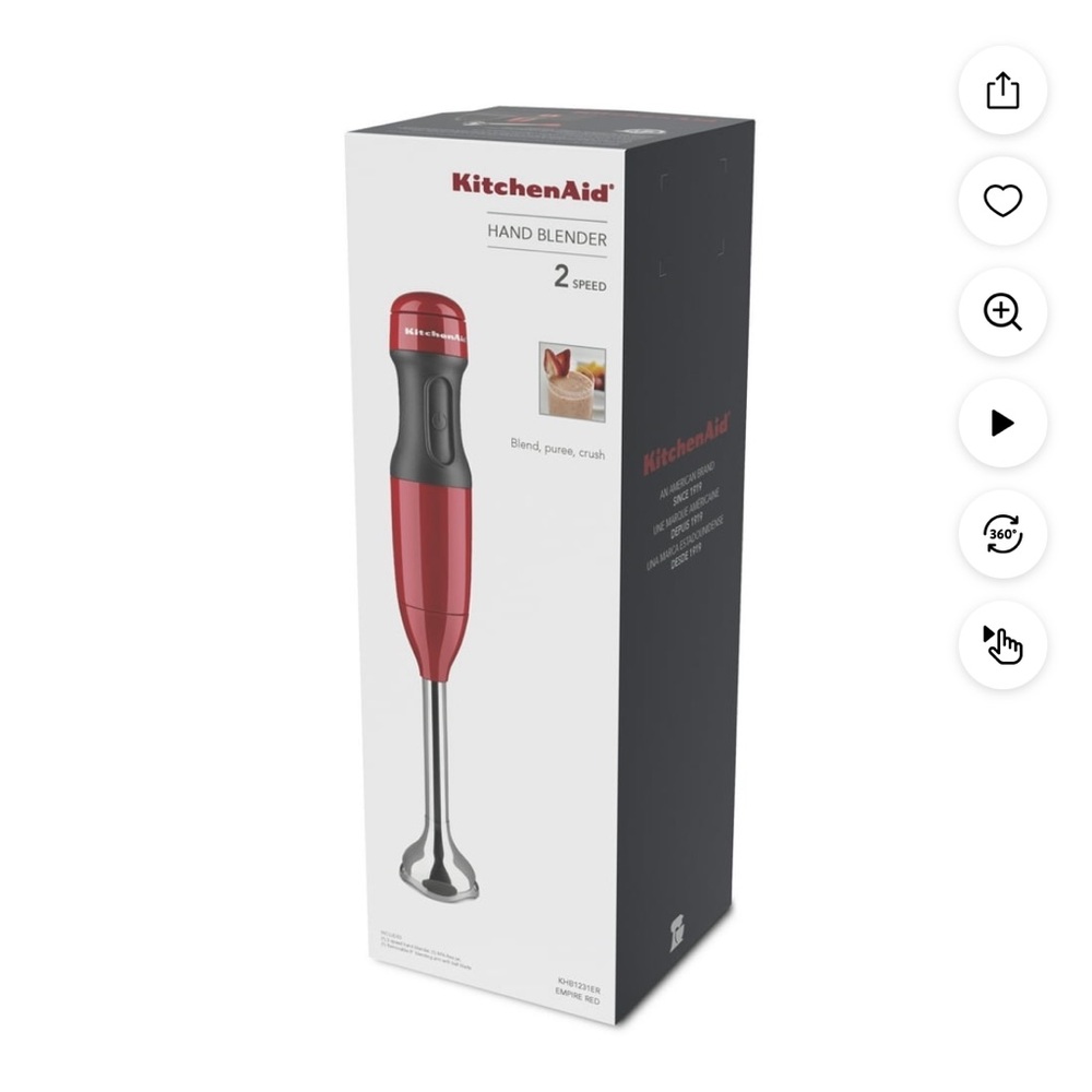 Brand new in box KitchenAid 2-Speed Hand Blender, Empire red, KHB1231ER $60 MSRP